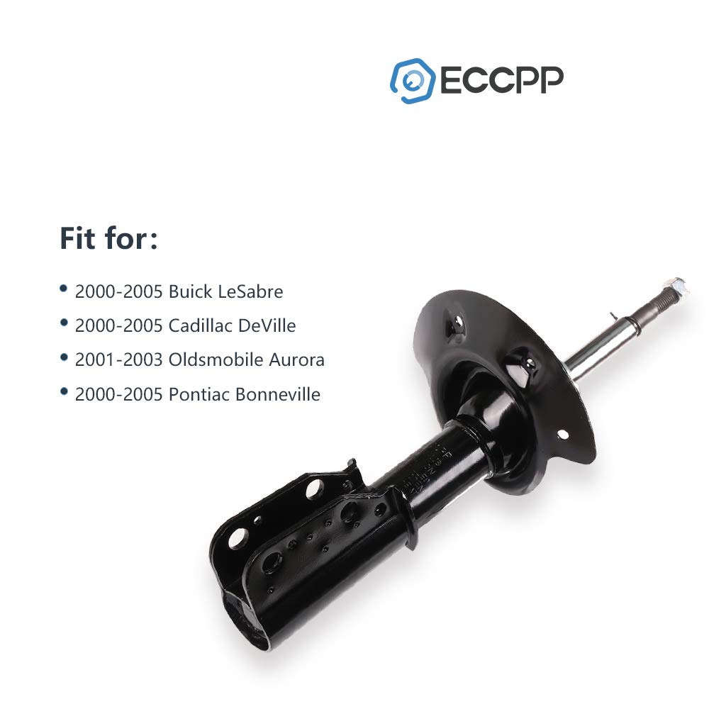 ECCPP 2x Front Shock Absorbers Kit - Compatible with 2000-2005 Buick LeSabre, Cadillac DeVille, Oldsmobile Aurora & Pontiac Bonneville - 335037 Auto Shocks for Smooth Ride & Enhanced Vehicle Stability - Perfect for City Driving, Highway Cruising & Daily Commutes