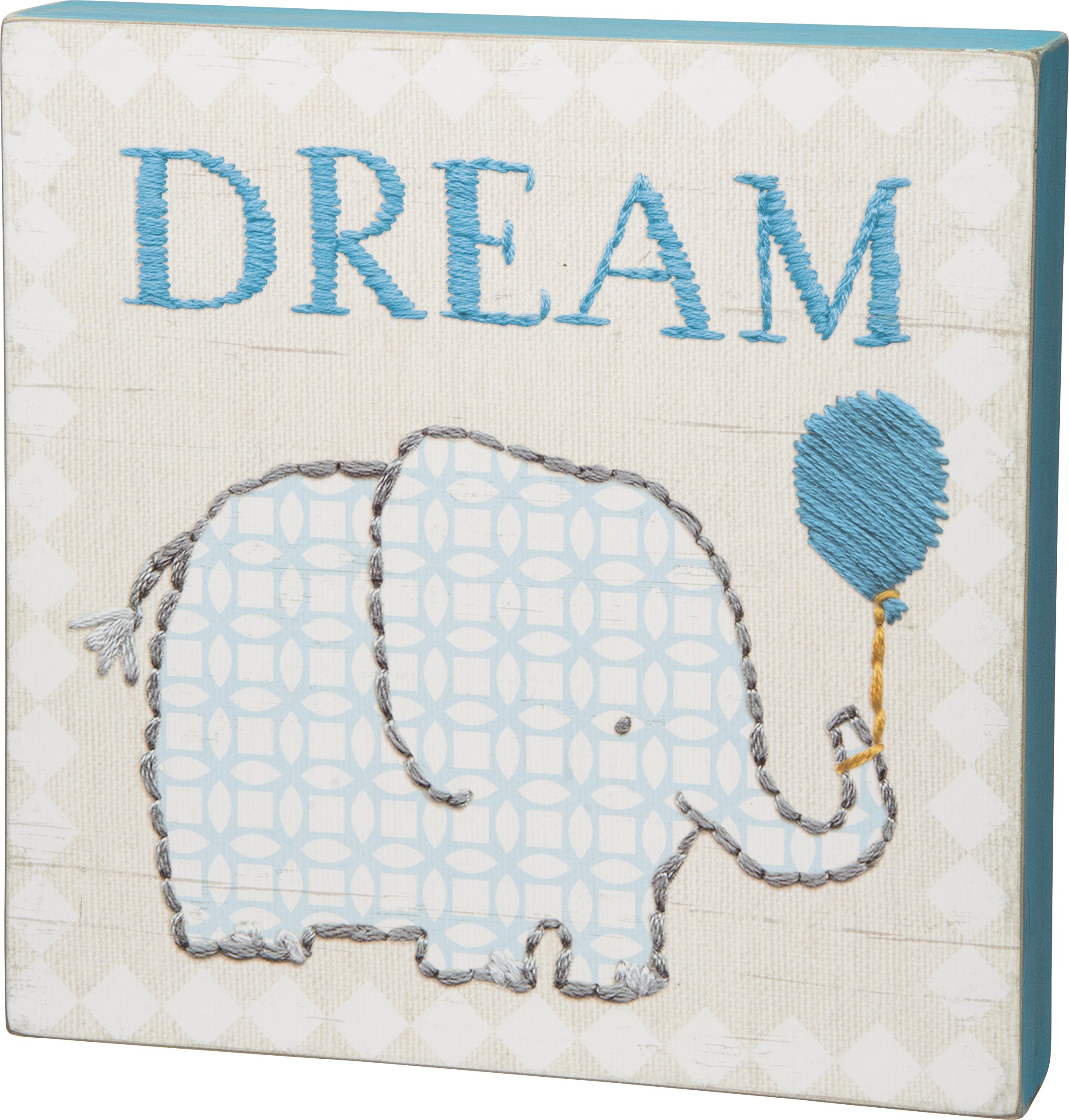 Primitives by Kathy Dream Blue Wooden Box Sign - Rustic Farmhouse Decor for Home, Kitchen, or Office - Perfect for Wall Art, Shelf Display & Gift Giving