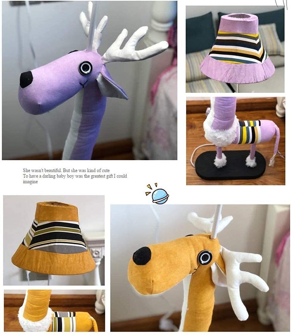 Cartoon Deer LED Floor Lamp for Kids Bedroom - Modern Minimalist Standing Light with Button Switch, Brown - Perfect for Nursery, Living Room, Study & Bedside Lighting Decoration