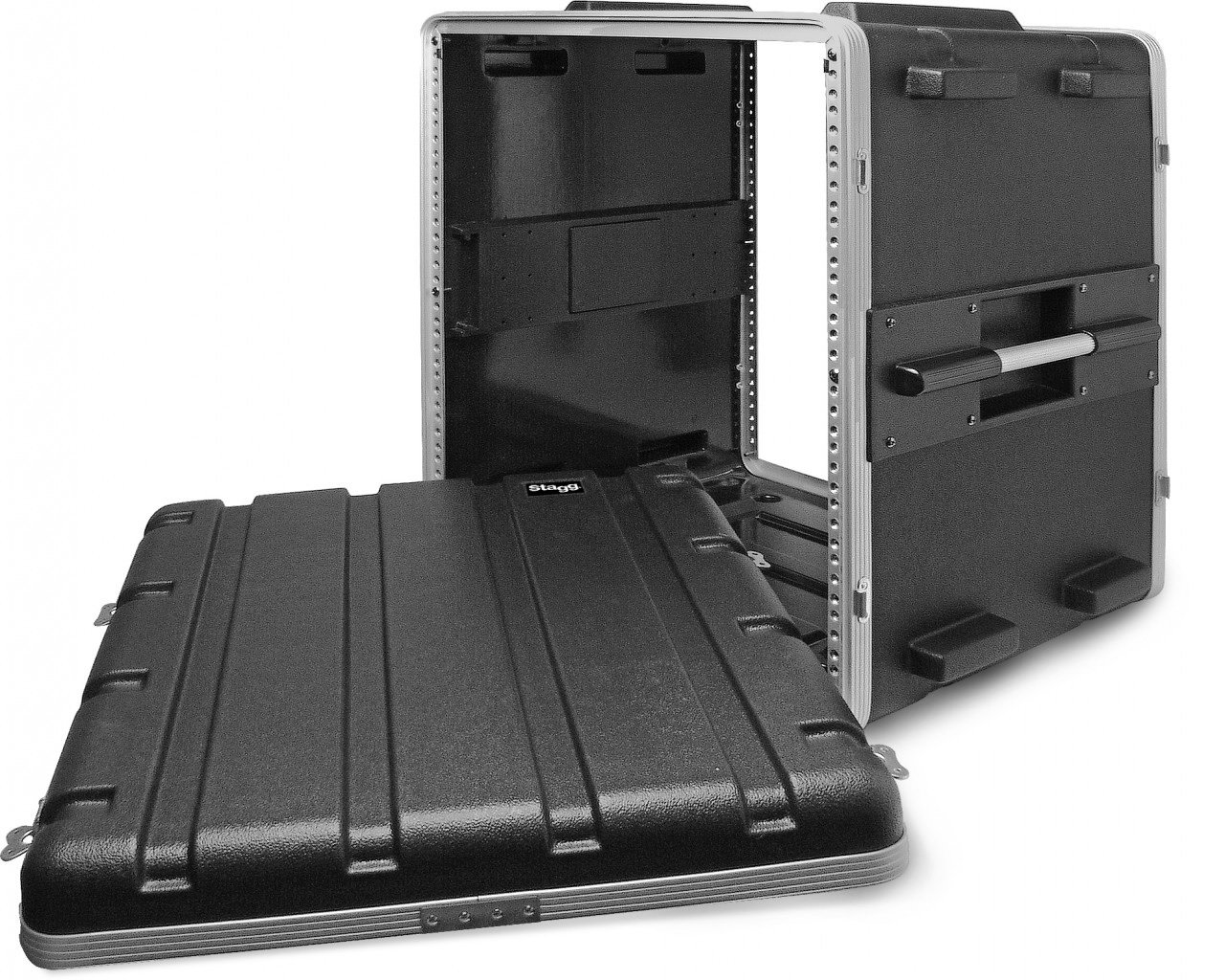 Stagg ABS-12U 12-Unit Rack Case - Durable Black ABS Plastic for Professional Audio Equipment - Perfect for Studio, Live Sound & Equipment Transport