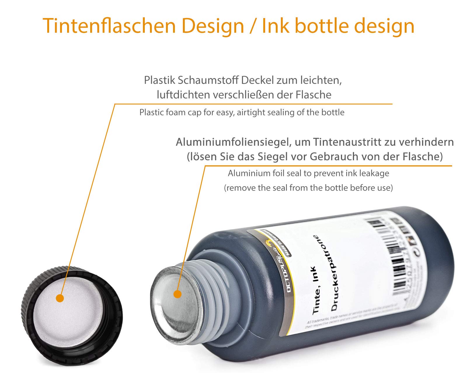 4-Pack 100ml Printer Ink Refill Kit - Compatible with HP 302 & HP 304 Cartridges (Black, Cyan, Magenta, Yellow) | Includes Refill Syringes & Gloves | Non-OEM Ink for Home & Office Printing Needs