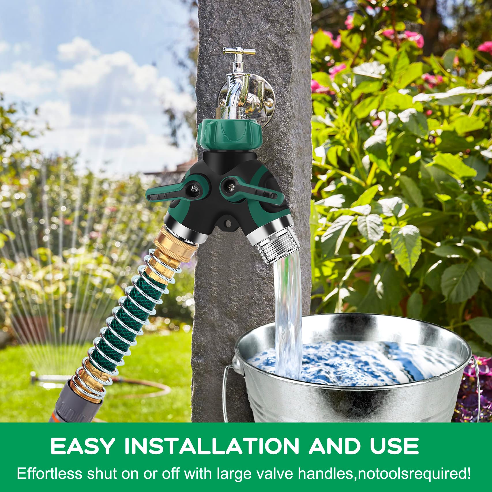 2-Way Garden Hose Splitter - 3/4