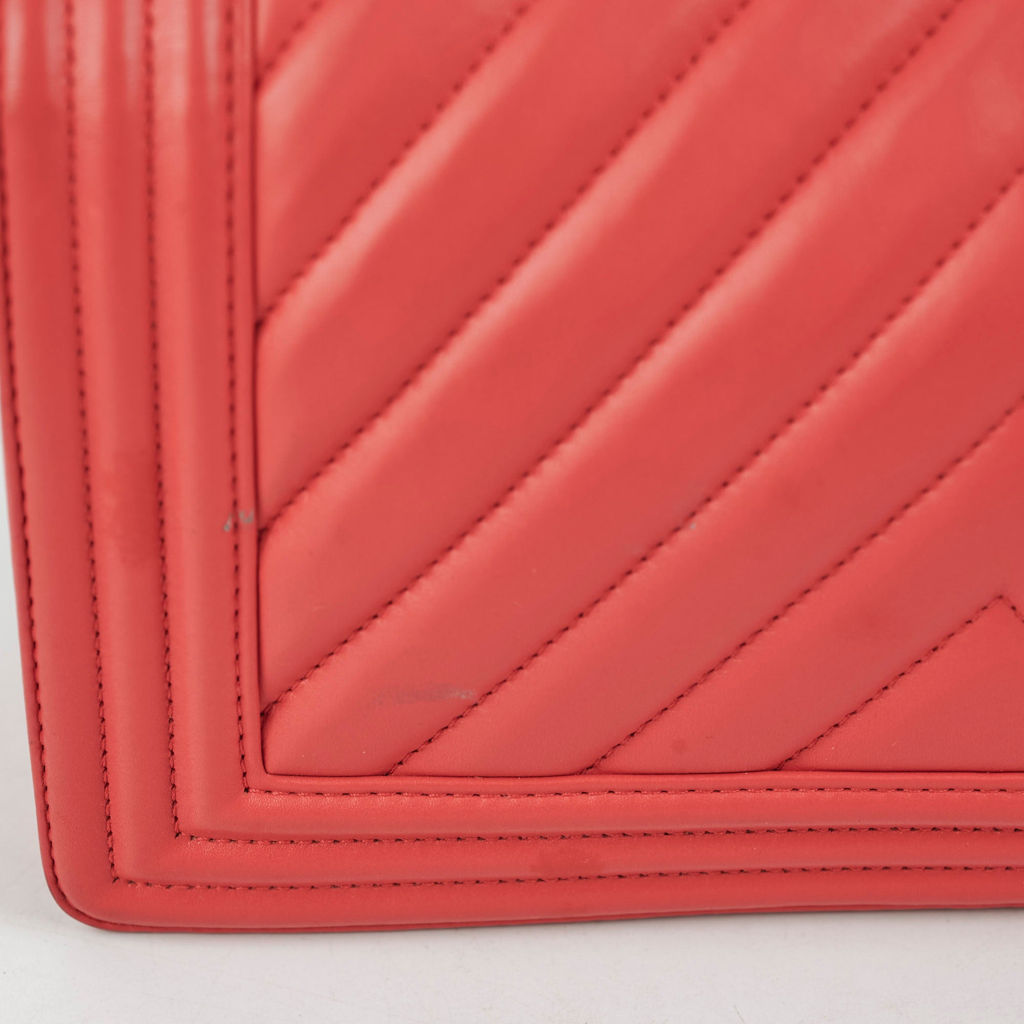Chanel Old Medium Boy Chevron Lambskin Coral Bag Series 27 - Luxury Designer Handbag for Women, Perfect for Parties, Dating & Special Occasions