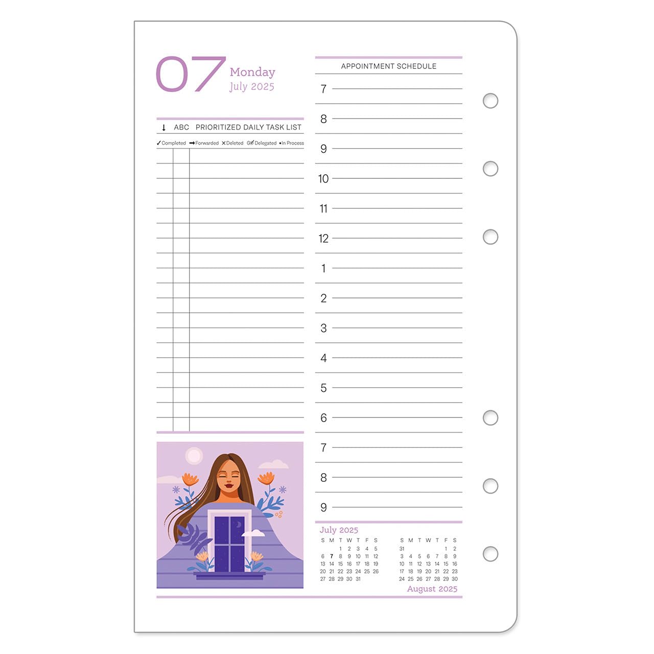 FranklinCovey Compact Two-Page Per Day Ring-Bound Planner (July 2025 - June 2026) - Women's Daily Organizer with Her Point of View Design - Perfect for Work, School & Personal Goal Tracking