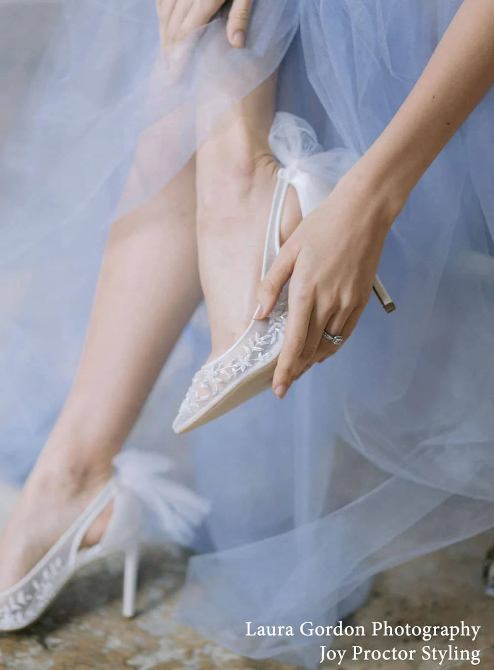 Edna Floral and Tulle Bow Pump - Elegant Women's Dress Shoes for Weddings, Parties & Special Occasions
