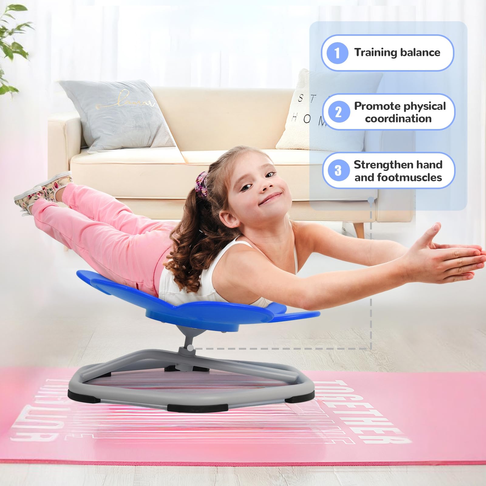 Sensory Spinning Chair for Autistic Kids - Egg Shape Swivel Chair for Improving Body Coordination & Focus - Perfect for Therapy, Classroom & Home Sensory Rooms