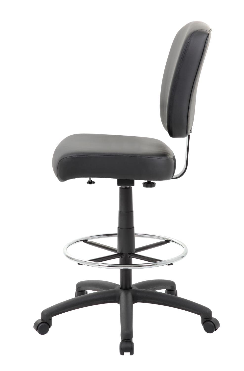 Boss Office Products Oversized Drafting Stool - Adjustable Height Ergonomic Chair for Architects & Designers, Black - Perfect for Drafting Tables, Art Studios & Home Offices