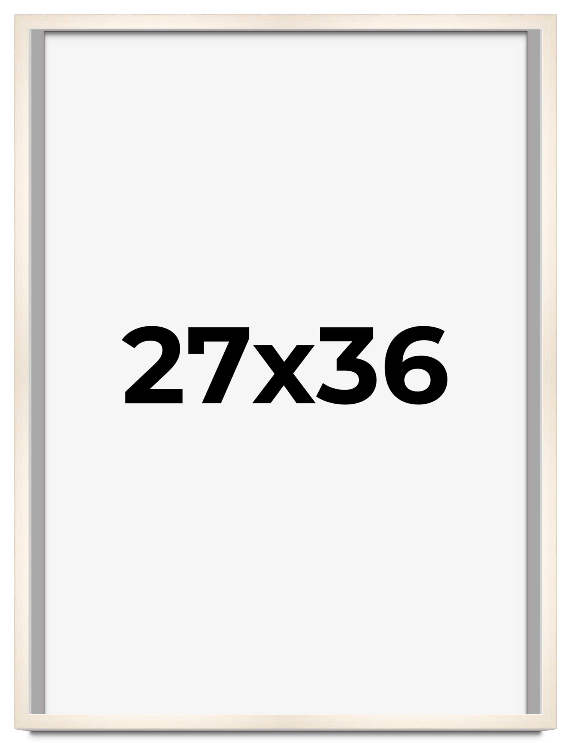 CountryArtHouse 27x36 Inch Whitewashed Solid Wood Picture Frame - 0.8125