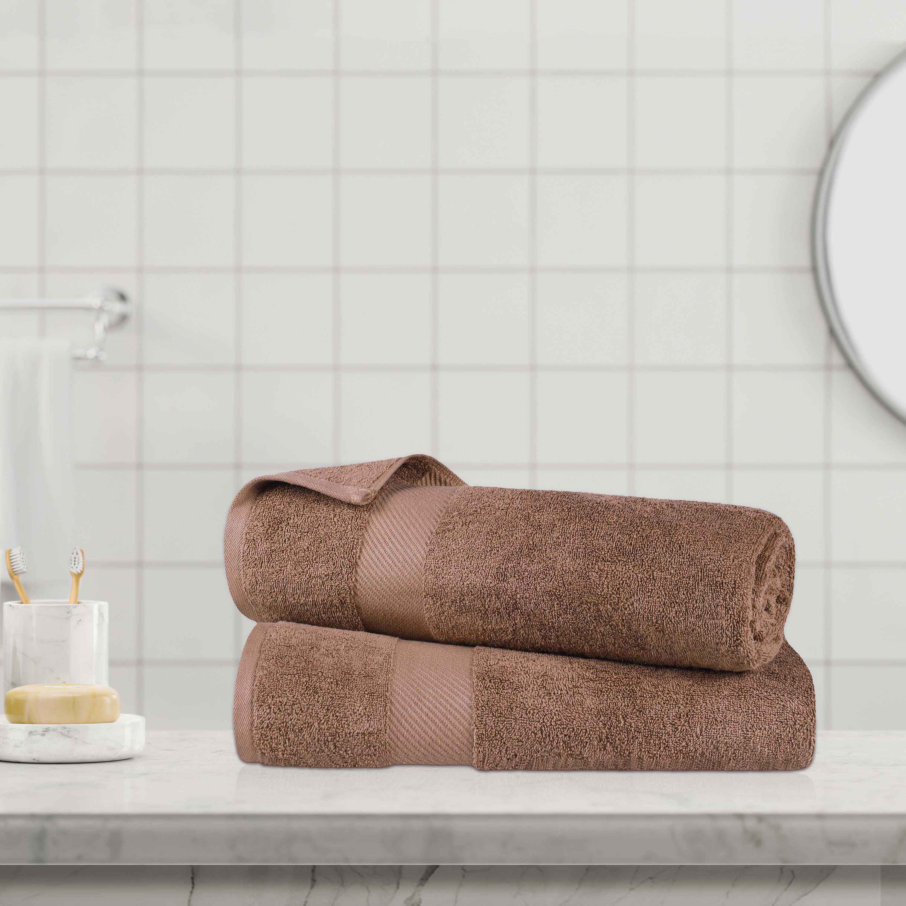 Premium Egyptian Cotton 2-Piece Bath Sheet Set with Luxury Dobby Border - Ultra Soft & Absorbent Towels for Spa, Hotel & Home Bathroom Luxury