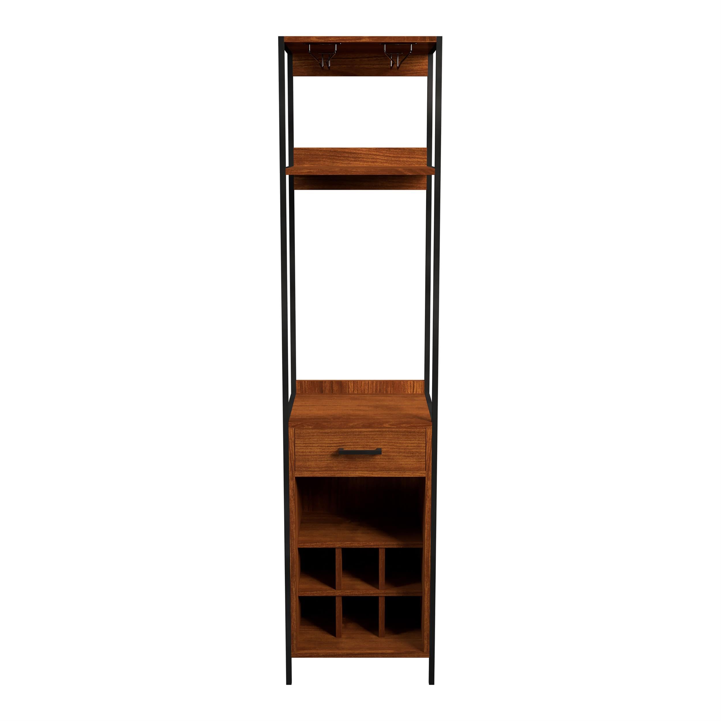 Furniture of America Amarone Wood Multi Storage Wine Rack - Natural Finish for Home Bar, Kitchen, Dining Room & Wine Cellar Organization