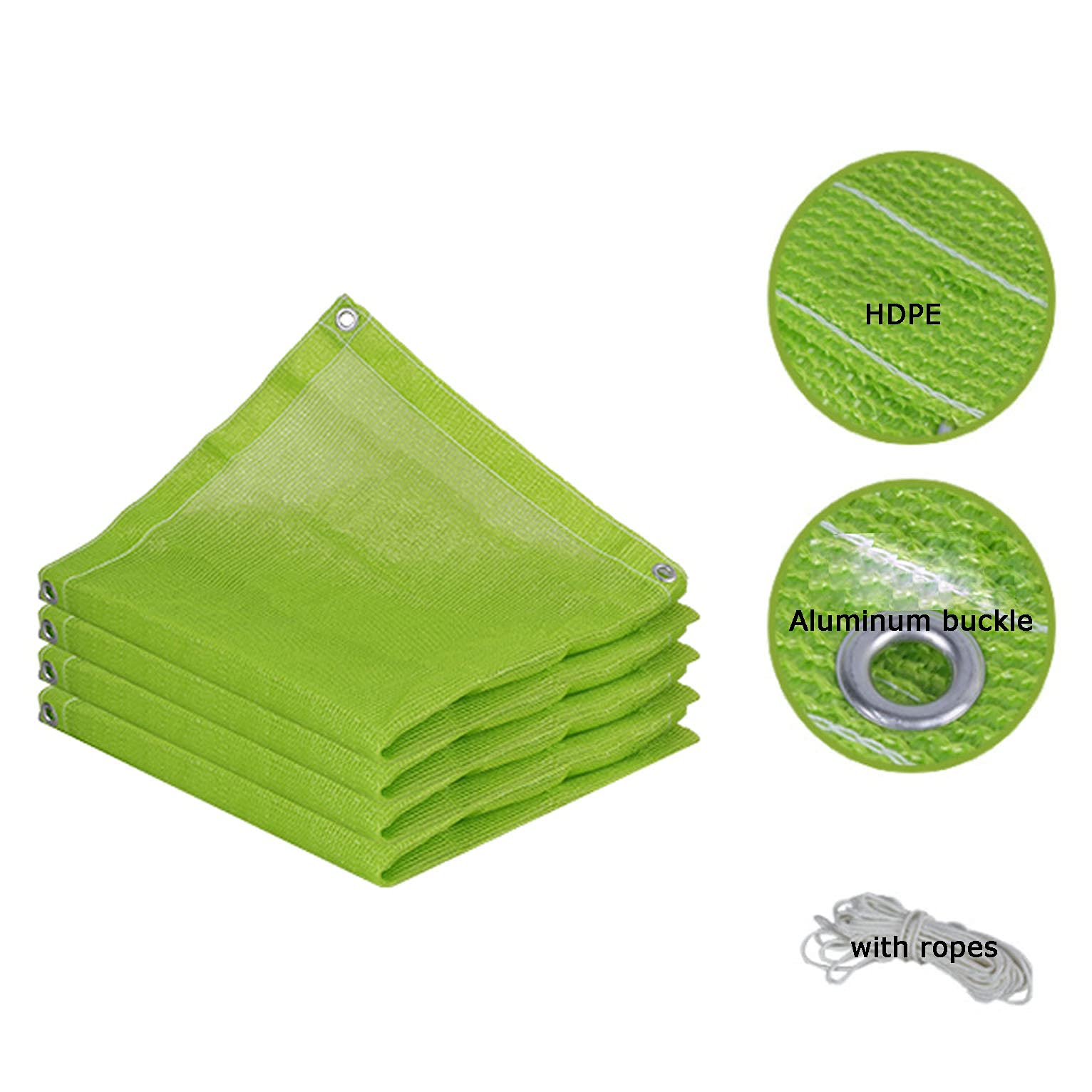 Premium HDPE Sun Shade Net - UV Resistant & Tear Proof Garden Canopy with Ropes (2x4m, Green) - Ideal for Greenhouse, Plant Protection, Patio Cover & Lawn Shading