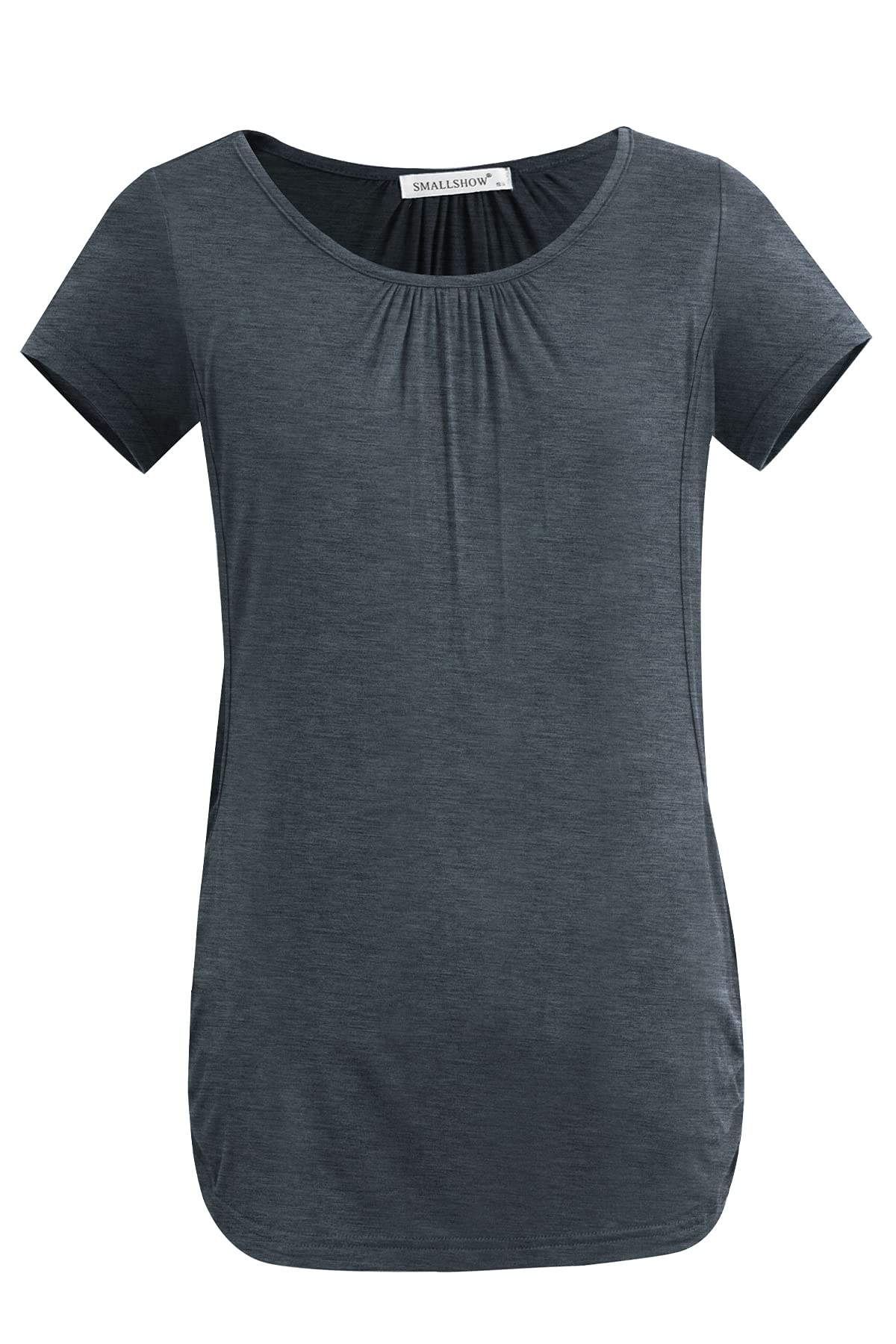 Smallshow Women's Nursing Tops - 3 Pack Ruched Short Sleeve Breastfeeding Shirts for Maternity & Nursing Comfort | Perfect for Daily Wear, Outings & Mother-Baby Bonding Time