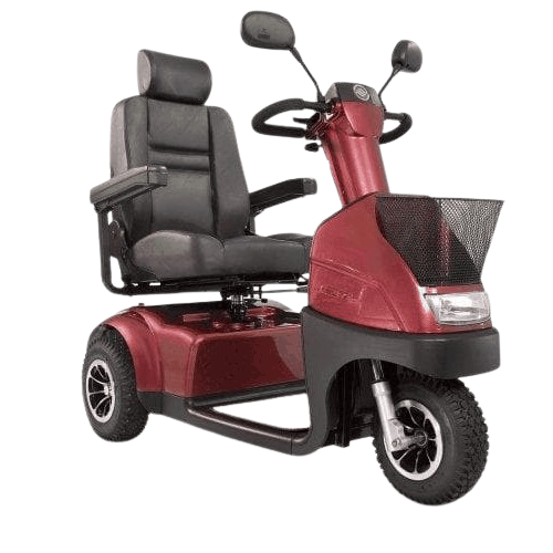 Afikim Afiscooter C3 Standard 3-Wheel Electric Mobility Scooter for Adults - Red (New) | Ideal for Indoor & Outdoor Use, Shopping, Travel & Daily Commuting