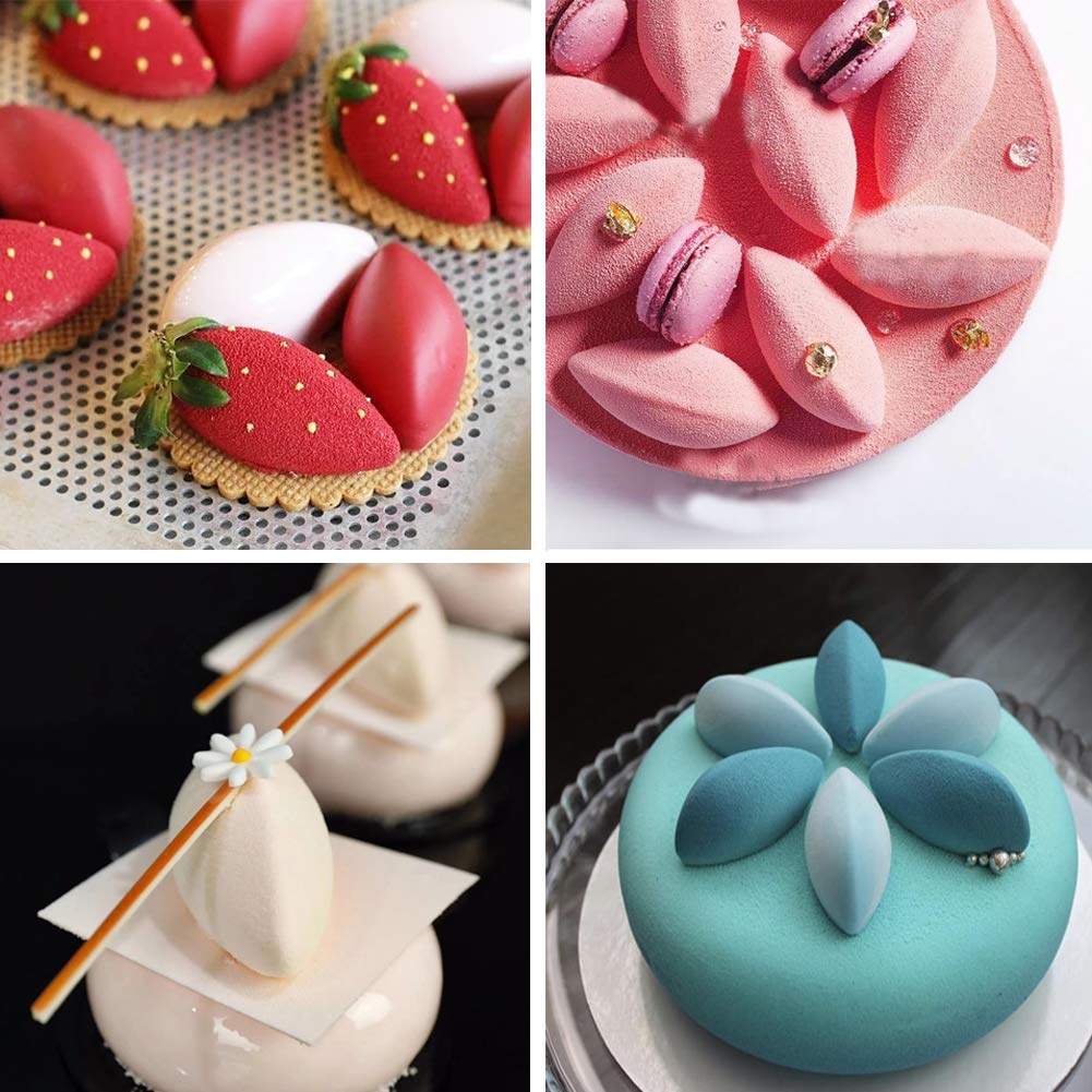 Premium 3D Mango Silicone Baking Molds - 12-Cavity Cake Molds for Mousse, Pastry, Chocolate, Cupcakes & Ice Cream | Food-Grade French Dessert Mold for Professional & Home Baking | Perfect for Birthday Parties, Tea Time & Holiday Treats