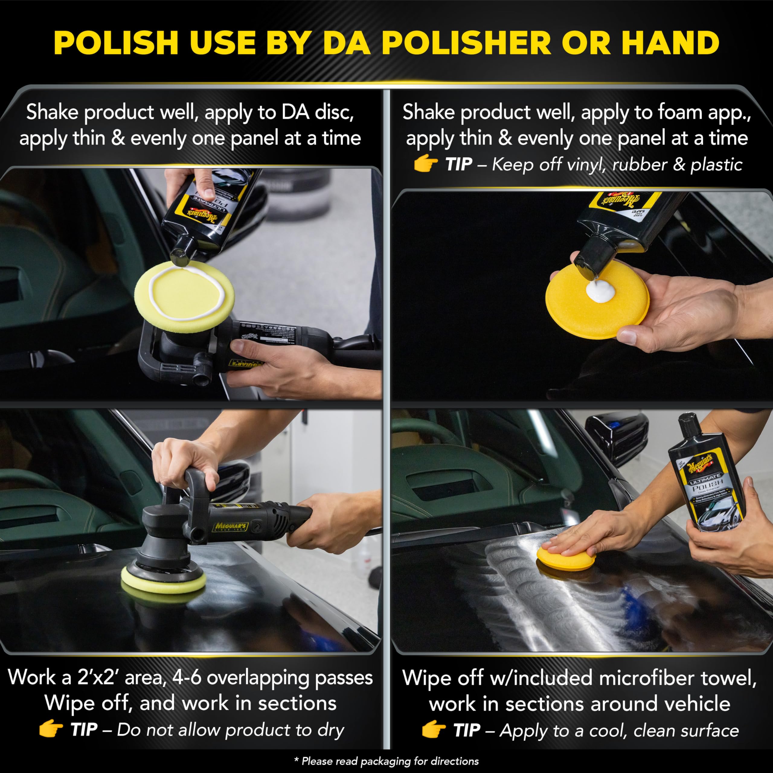 Meguiar's Ultimate 3 Step Paint Care Kit - Car Wax, Polish & Protectant for Auto Detailing & Shine - Perfect for Car Wash, Show Preparation & Vehicle Maintenance