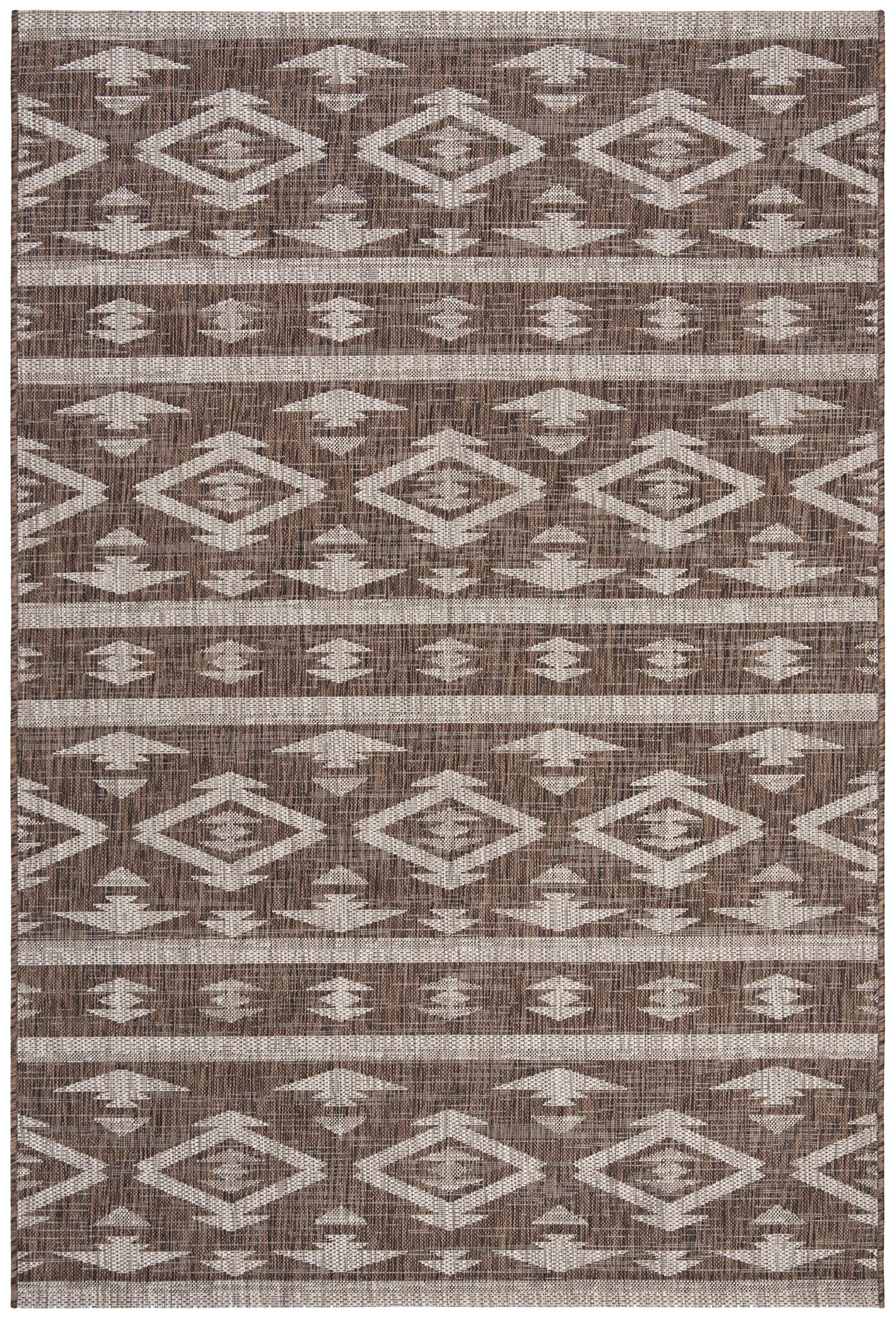 SAFAVIEH Courtyard Collection 8' x 11' Brown/Ivory Indoor Outdoor Waterproof Rug - Easy to Clean, Stain Resistant for Patio, Backyard, Mudroom, Deck & Poolside (Model CY8863)