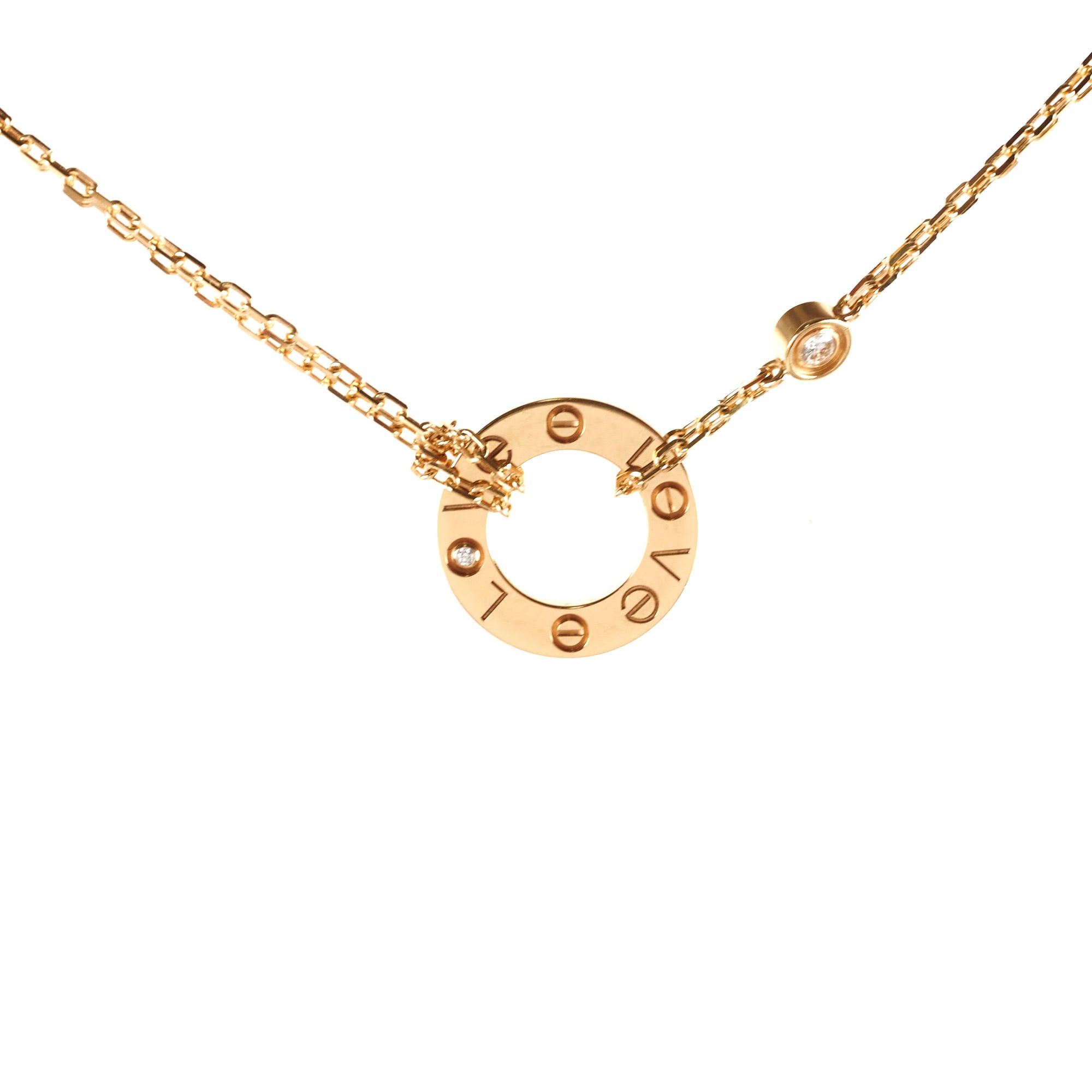 Cartier Love Necklace with 2 Diamonds in 18K Yellow Gold - Elegant Jewelry Gift for Anniversary, Valentine's Day & Special Occasions