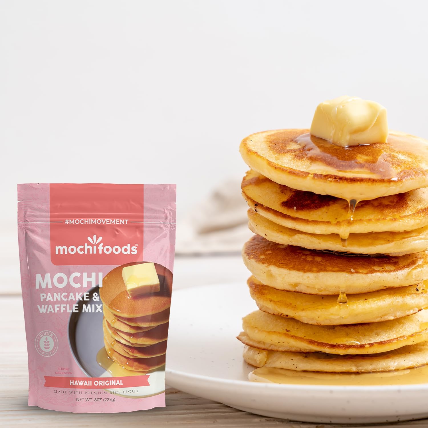 Gluten-Free Mochi Pancake & Waffle Mix - Hawaii Original Recipe - Light & Fluffy 8oz Mix for Breakfast, Brunch, or Dessert | Perfect for Family Gatherings & Holiday Meals
