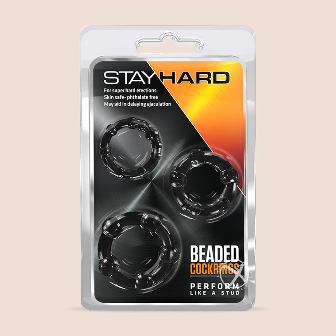Stay Hard Beaded Cock Rings for Men - 3 Sizes per Pack (Small, Medium, Large) | Enhance Pleasure & Performance | Perfect for Couples Play & Solo Use