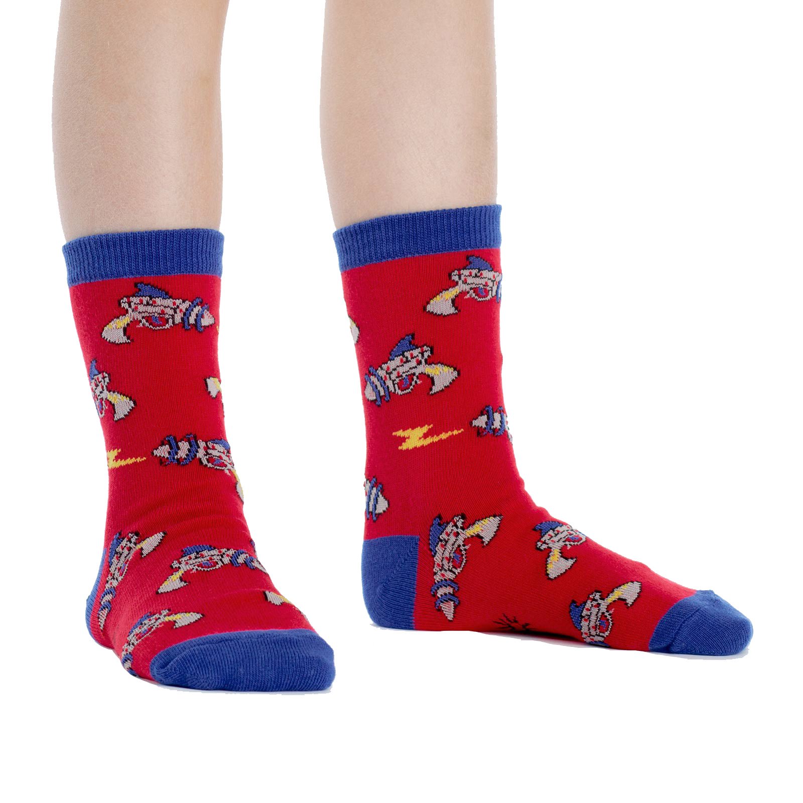 Ray Gun Sci-Fi Junior Crew Socks | Fun Space-Themed Novelty Socks for Kids & Teens | Perfect for Cosplay, Gifts, and Everyday Wear