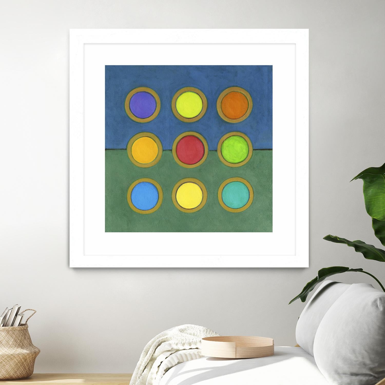 Circle Grid II - Modern Abstract Wall Art for Home & Office Decor | Perfect for Living Room, Bedroom, and Workspace Aesthetics