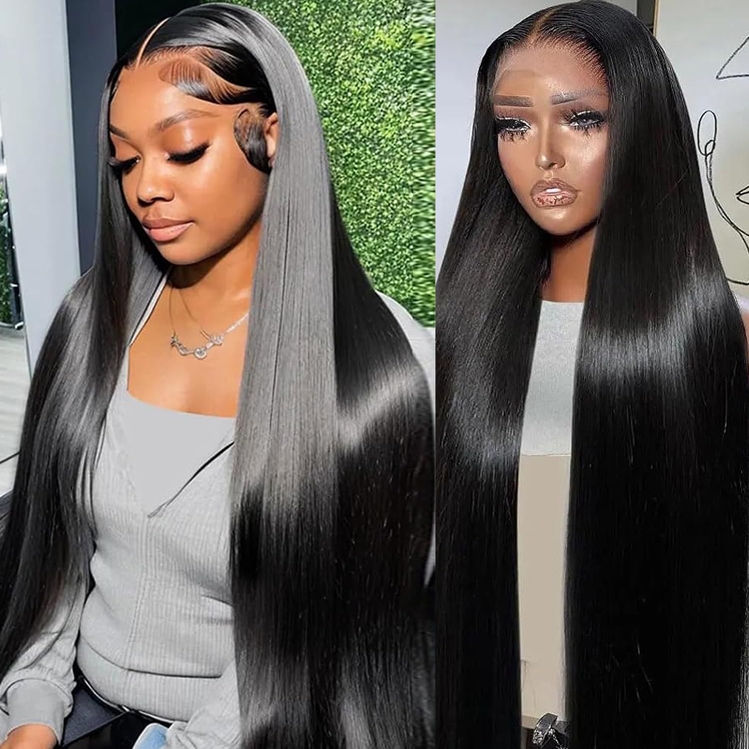 13x4 Brazilian Virgin Human Hair Lace Front Wig - Pre Plucked Straight 13x4 Lace Frontal Wig for Black Women (28 Inch, Natural Color) | Perfect for Daily Wear, Parties & Special Occasions