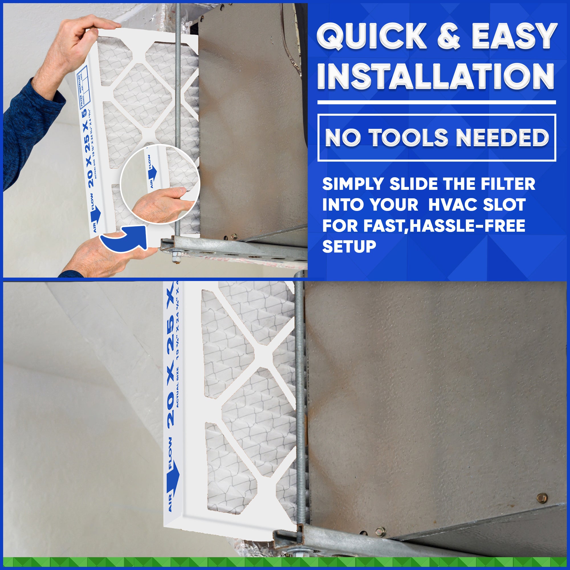 Generalaire 4501 MERV 10 Furnace Air Filter 20x25x5 - 3 Pack Replacement for GF 4551 & Mac 2000 | Made in Canada | Perfect for Home HVAC Systems & Air Purifiers