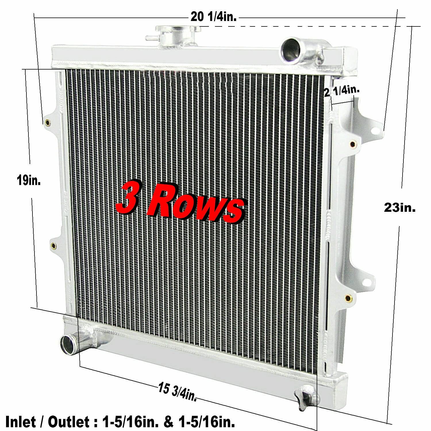 High-Performance 3 Row Core Radiator for 1984-1995 Toyota 4Runner & Pickup SR5 2.4L MT - All Aluminum OE Style Replacement with 16