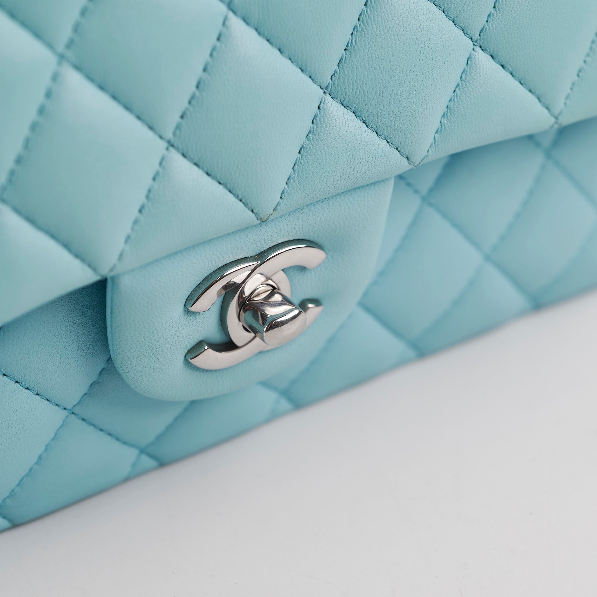Chanel Classic Flap Bag Medium/Large Size - Light Blue Caviar Leather with Gold Hardware | Series 31 | Luxury Handbag for Women, Perfect for Parties, Weddings & Special Occasions
