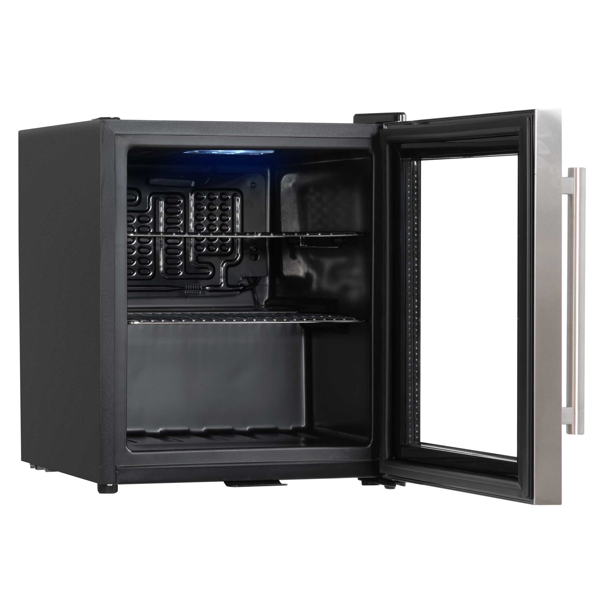 Baridi 50L Mini Fridge for Drinks & Wine - Portable Cooler with LED Light, Stainless Steel Design - Perfect for Home, Office, Dorm, and Outdoor Parties