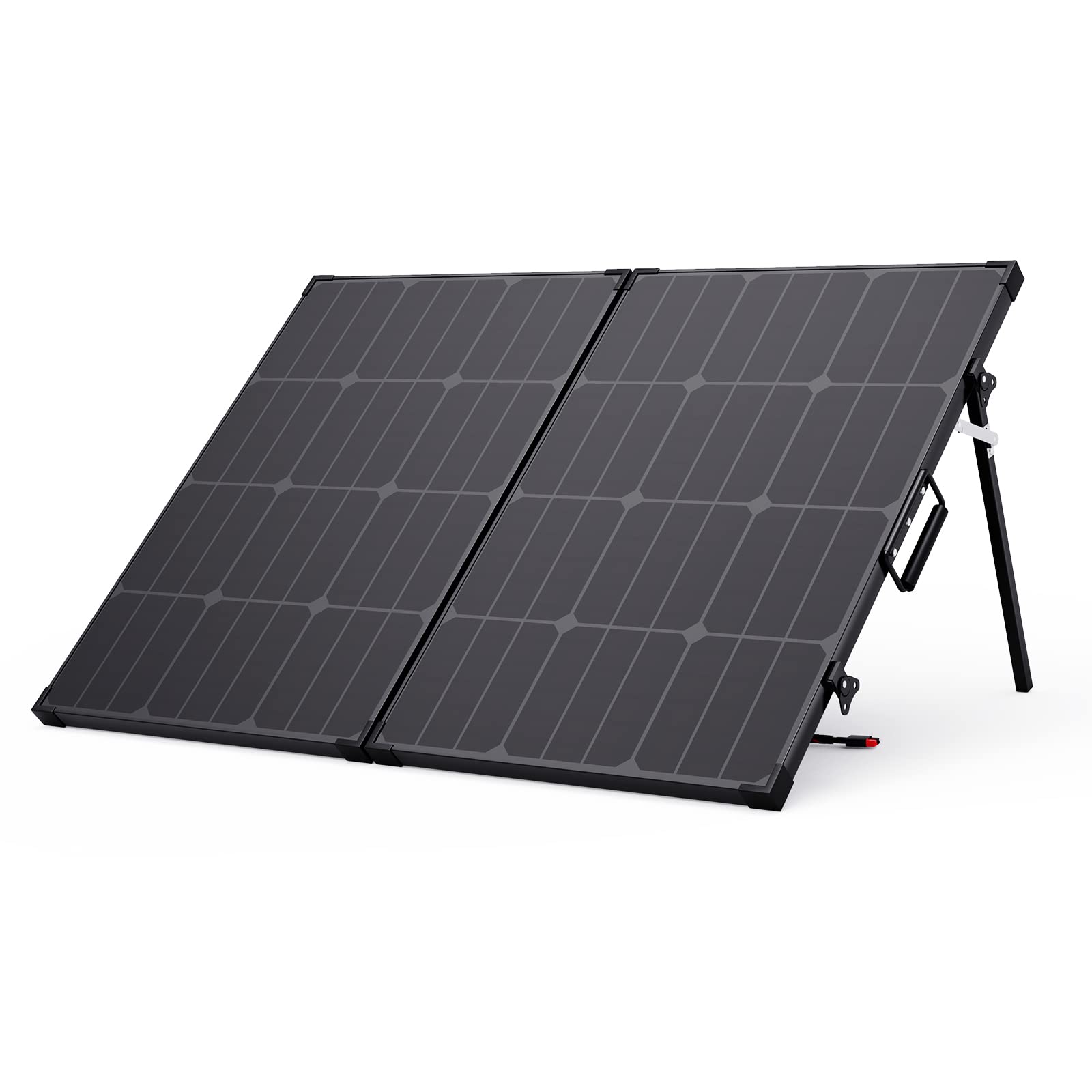 BigBlue 100W Portable Solar Panel (18V/5.56A) - Foldable Solar Charger with Aluminum Kickstand & Waterproof Tempered Glass - Suitcase Design for Camping, RV, Power Station Charging - Ideal for Off-Grid Adventures, Emergency Power & Outdoor Activities