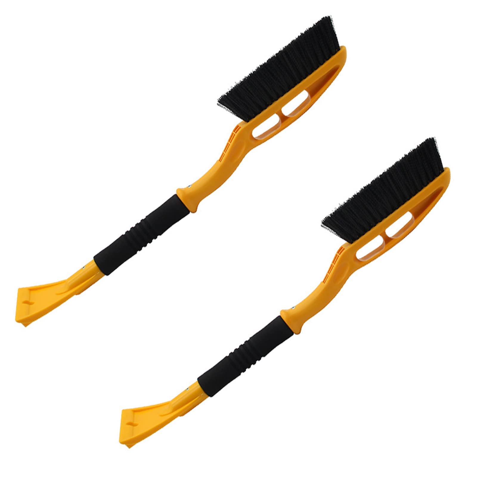 2 Pack 23.6 Inch Heavy Duty Snow Brush and Ice Scraper for Cars - Detachable Deluxe Scraper with Ergonomic Foam Grip (ABS & PVC) - Perfect for Winter Car Cleaning, Snow Removal and Ice Clearing on Windshields, Windows & Roofs