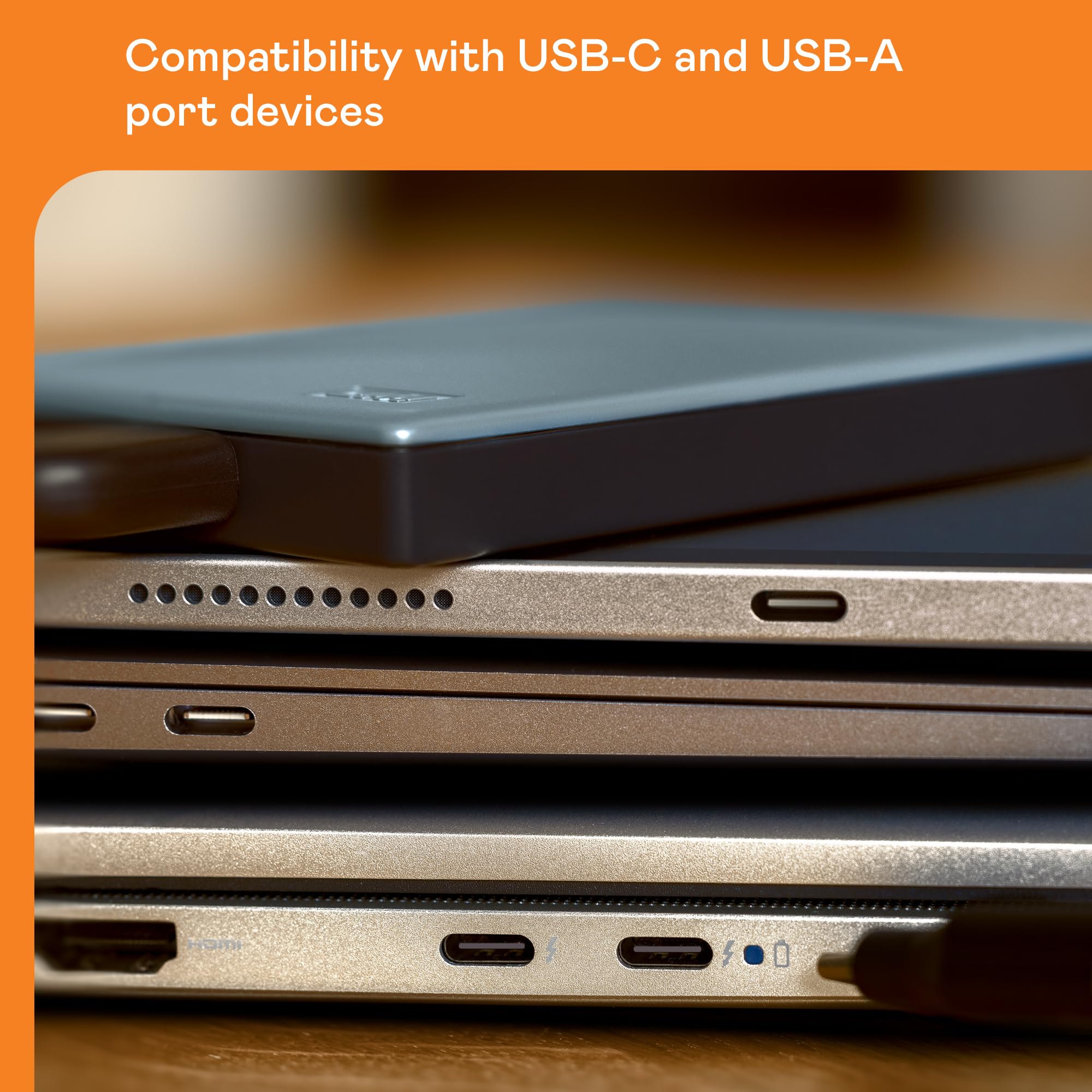 WD 5TB My Passport Portable External Hard Drive - USB 3.0 Compatible with USB-C & USB-A - Password Protection & Backup Software - Works with Windows PC, Mac, Chromebook, PS4, Xbox - Perfect for Data Backup, Gaming Storage & Mobile Device Expansion