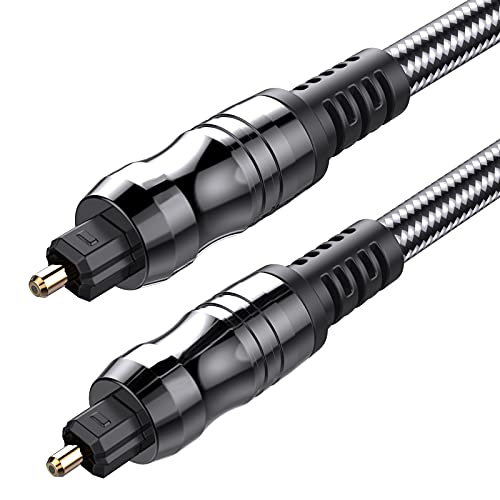 Premium Digital Optical Audio Toslink Cable 6FT - 24K Gold Plated Connectors for Crystal Clear Sound | Compatible with Home Theater, Sound Bar, TV, PS5, PS4, Xbox Series X/S | Perfect for Gaming, Movie Nights & Music Streaming