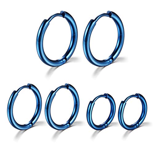 H: Blue (Diameter 8mm/10mm/12mm),3 Pairs