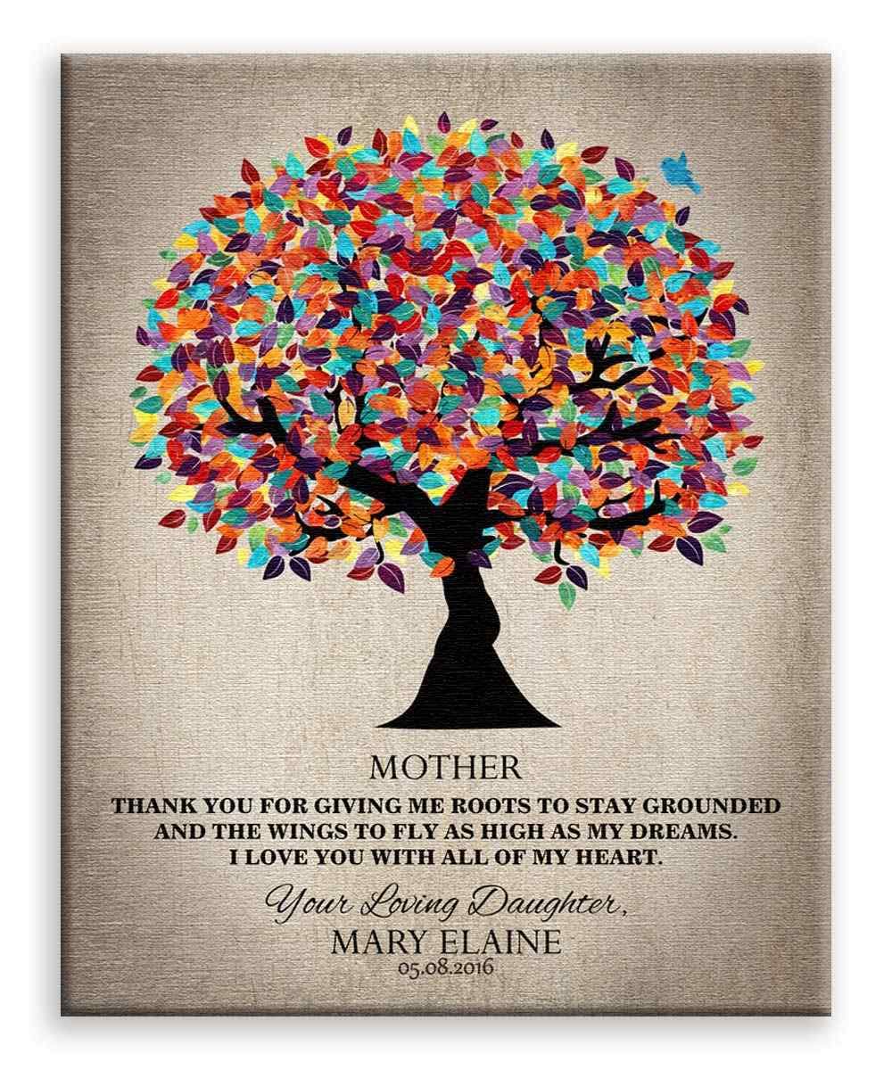 11x14 Mounted Canvas Art Print - Personalized Graduation Gift for Mom, Thank You Mom, College Graduation Present - With Gift Wrapping LTC-C1223 | Perfect for Home Decor, Office Wall Art & Special Occasion Gifts