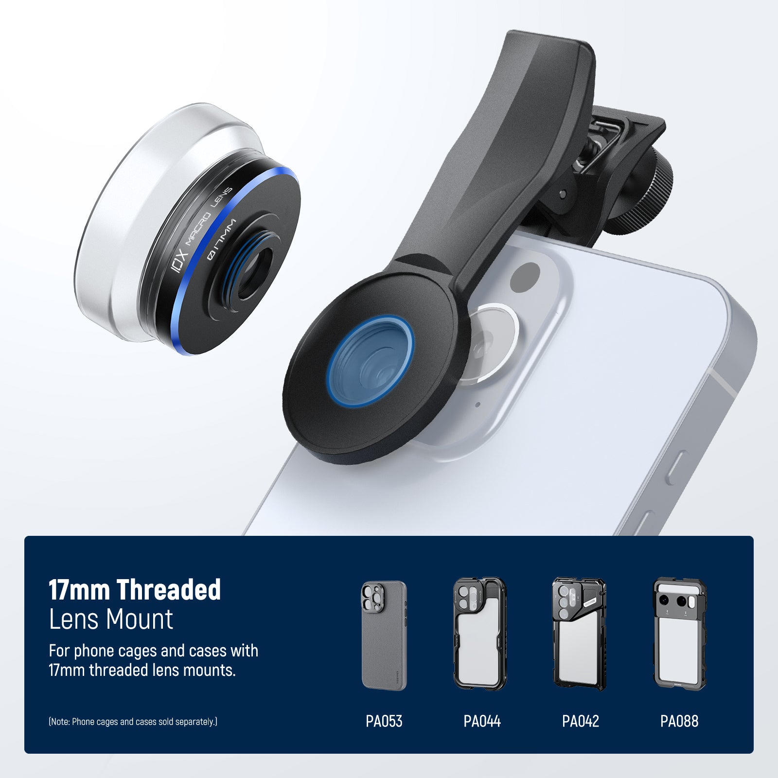 NEEWER LS 28 PRO 10X Macro Lens with 17mm Thread - Smartphone Camera Lens Clip & Diffuser for iPhone, Samsung, Pixel - Perfect for Close-Up Photography, Jewelry, Insects, and Product Shots