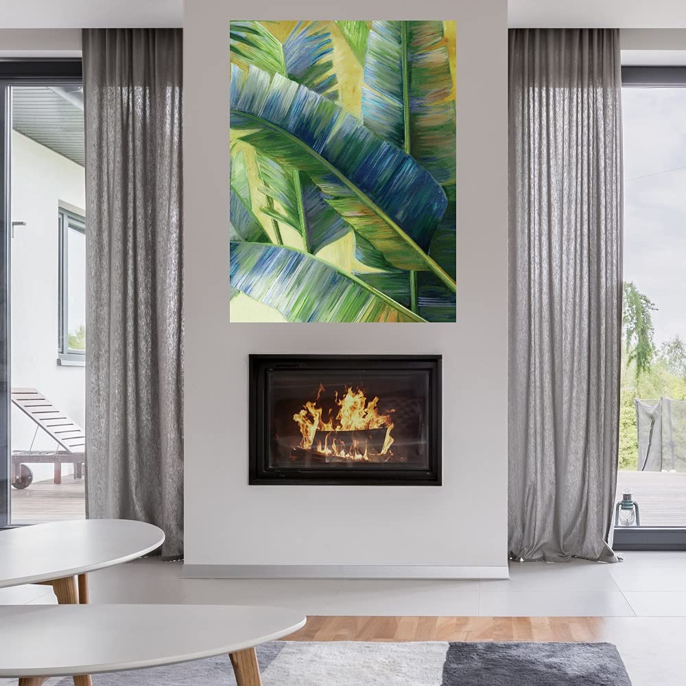 Blue Tropic Fine Art Canvas Wall Decor by Elaine Vollherbst-Lane - Tropical Beach Painting for Living Room, Bedroom, Office & More - Ready to Hang 24x32 Inches - Perfect for Coastal, Boho & Modern Home Decor