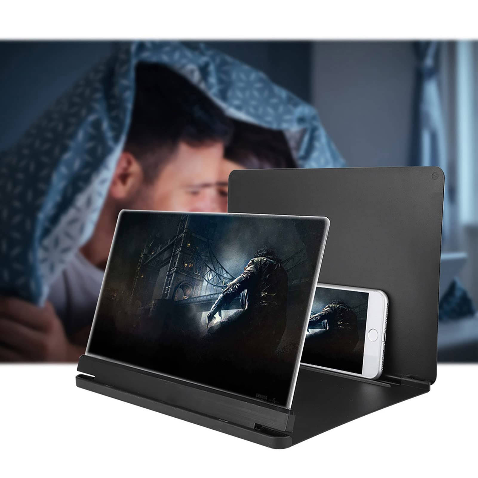 HD Mobile Phone Screen Magnifier - 3D Video Amplifier & Stand for Movies, Gaming & Reading (Compatible with All Smartphones) | Perfect for Home Entertainment, Bedside Viewing & Travel Use