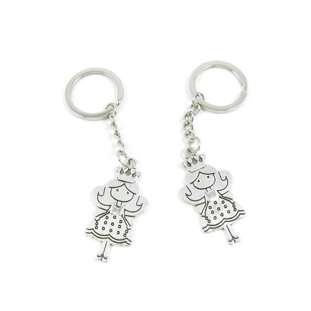 130 Pieces Princess Keychain Set - Bulk Key Rings, Car Key Tags & Charms for Automotive, Home & Office Keys - Perfect for DIY Crafts, Gifts & Key Organization