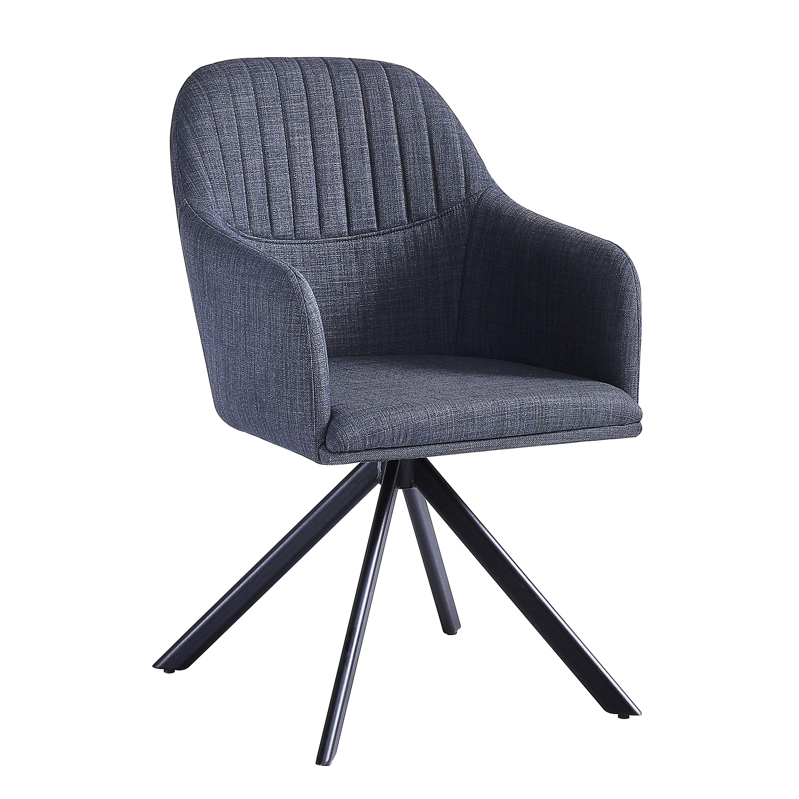 Premium Tyana Fabric Office & Accent Chair - Ergonomic Desk Chair with Padded Seat & Back Support, Dark Gray - Perfect for Home Office, Study Room & Waiting Areas