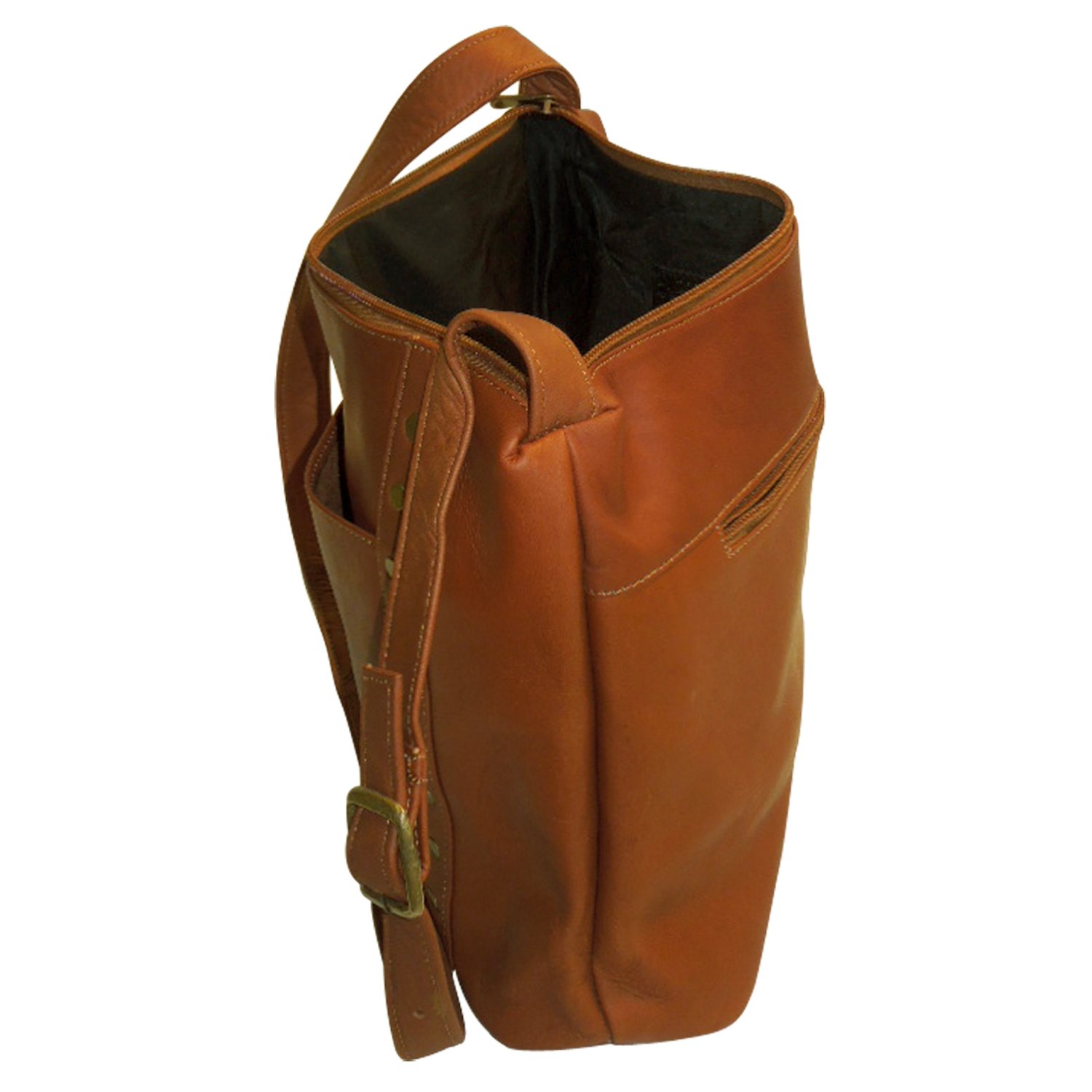 NHL Genuine Tan Leather Women's Top Zip Handbag Purse - Stylish Crossbody Bag for Work, Travel & Everyday Use