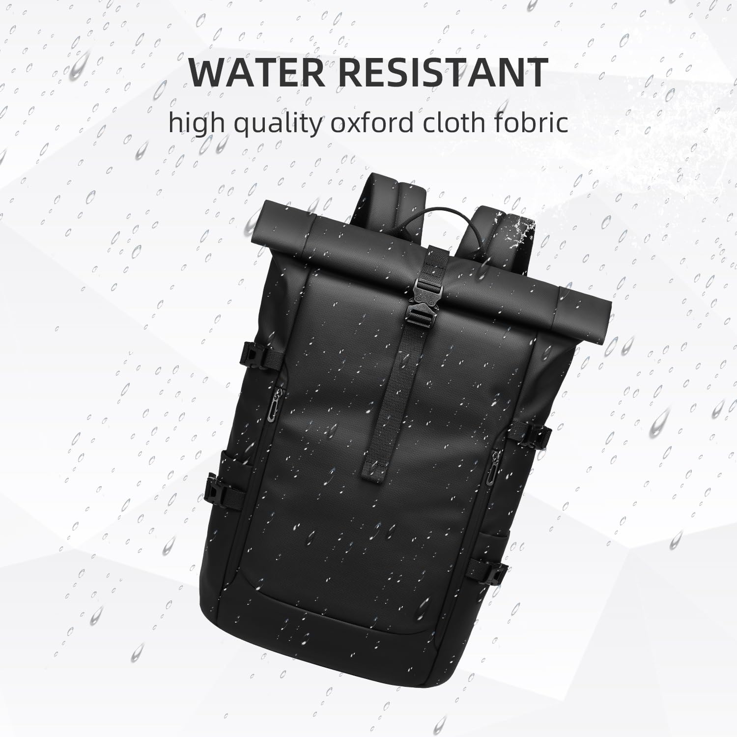 Expandable Roll Top Laptop Backpack for Men & Women - Water-Resistant 15.6 Inch Computer Backpack with Large 26-33L Capacity, Adjustable Commuter Rucksack for Work, Business & College - Perfect for Daily Commute, Office Use & Campus Life