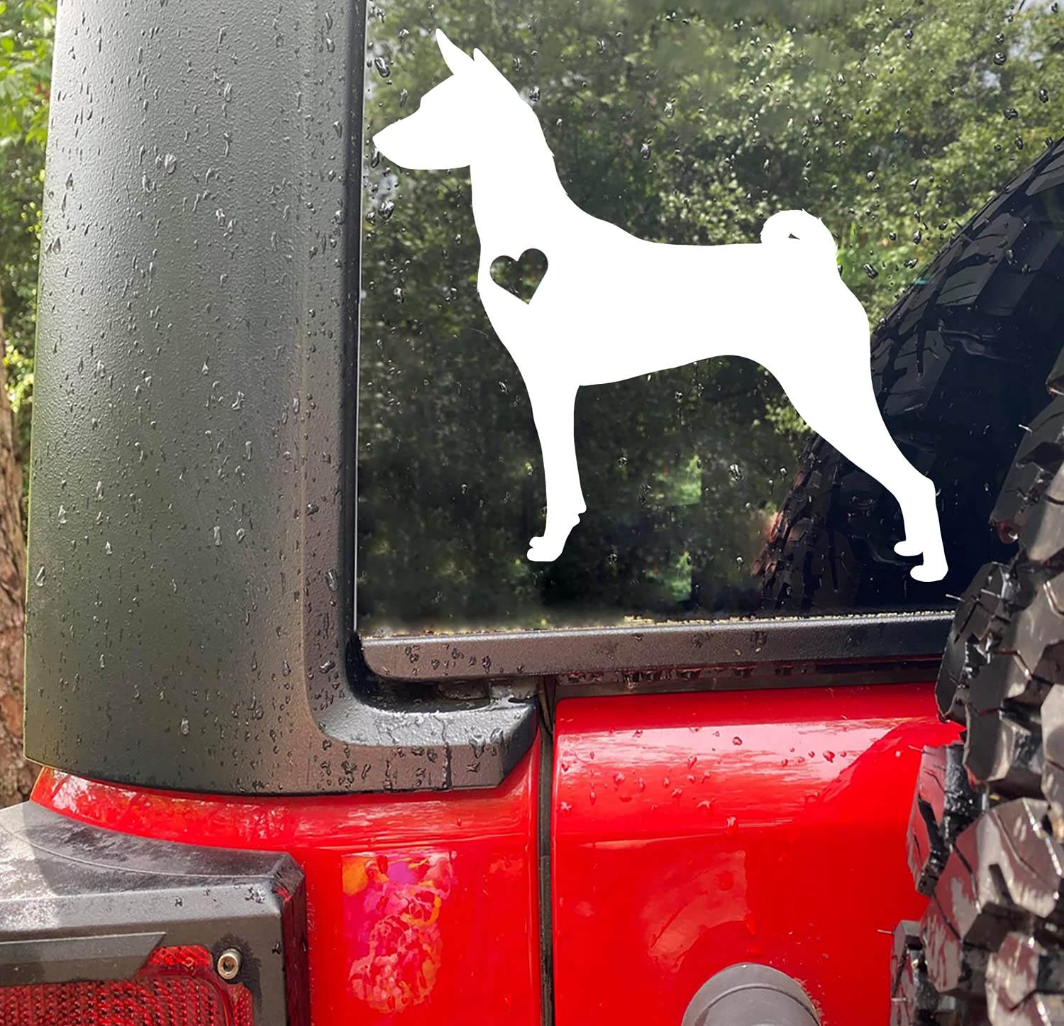 Basenji Dog Vinyl Decal Sticker - Waterproof Car Window & Laptop Decoration - Perfect for Pet Lovers, Vehicle & Tech Accessories Customization