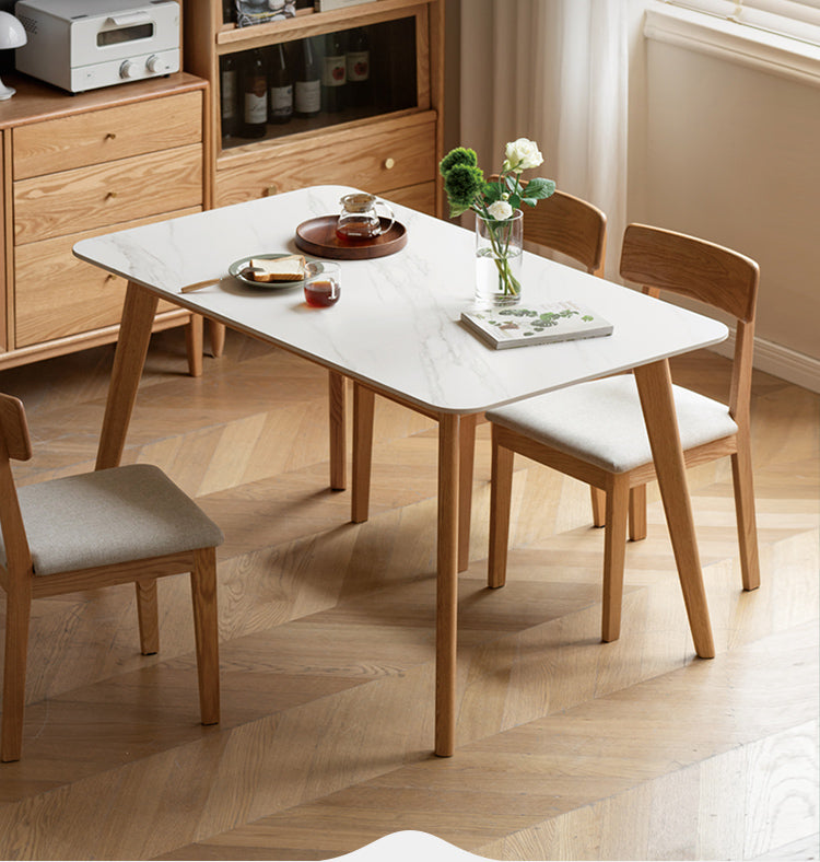 Solid Oak Wood Modern Rocking Dining Table - Stylish & Durable for Home, Restaurant, and Outdoor Dining Spaces