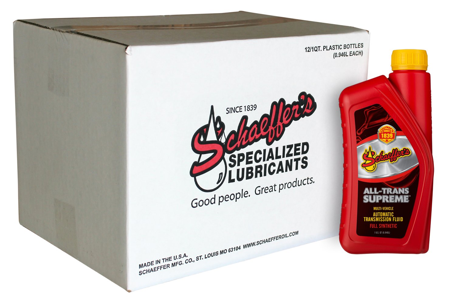 Schaeffer 0204SAT-012 All-Trans Supreme Synthetic Automatic Transmission Fluid - 1 Quart (12 Pack) - Premium ATF for Smooth Shifting in Cars, Trucks & SUVs - Ideal for High Mileage & Performance Vehicles