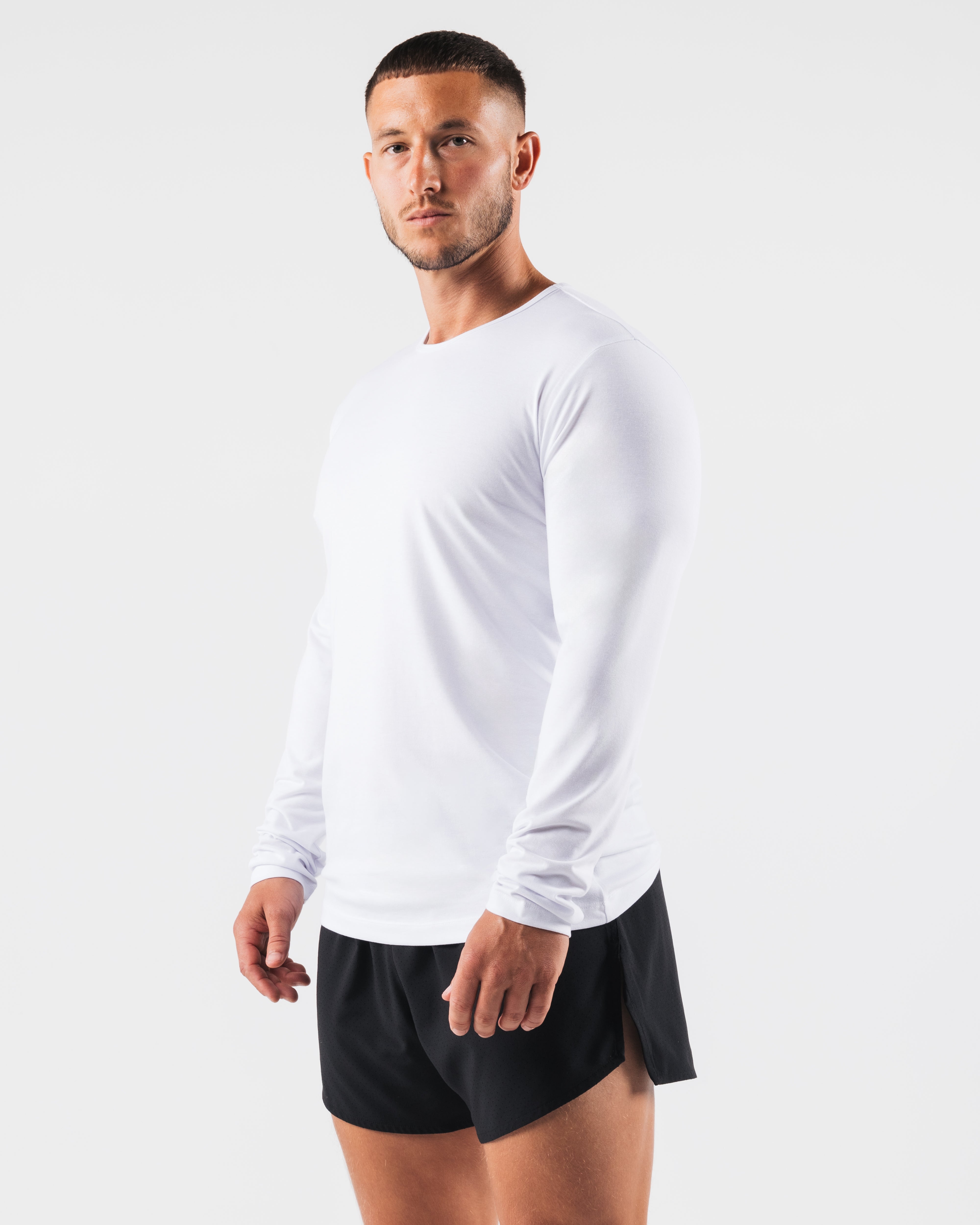 Zero Classic Long Sleeve T-Shirt 2-Pack - White | Soft Cotton Crewneck Tees for Men & Women | Perfect for Casual Wear, Layering & Everyday Comfort