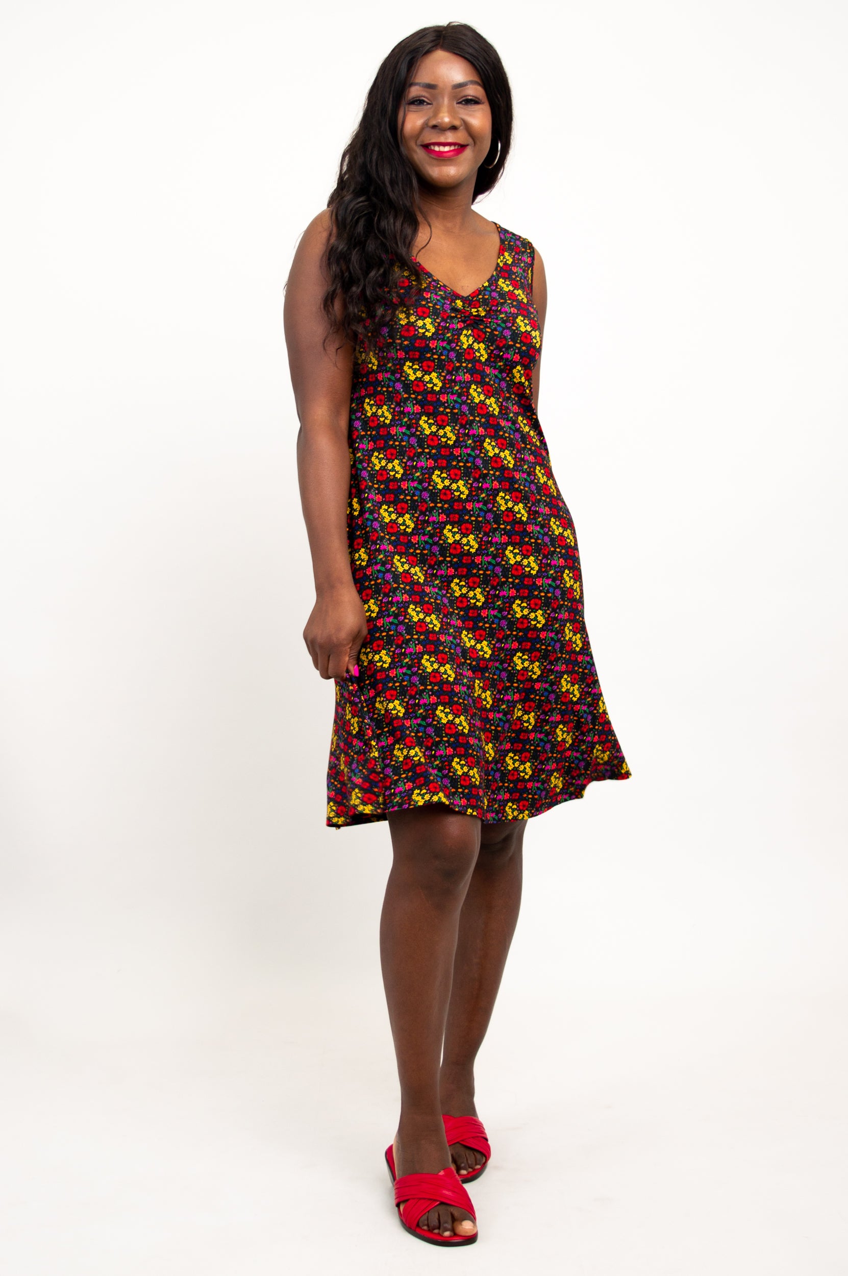Lanai Sleeveless Midi Dress - Summerland Bamboo Fabric - Women's Flowy Beach Dress for Vacation & Outdoor Parties