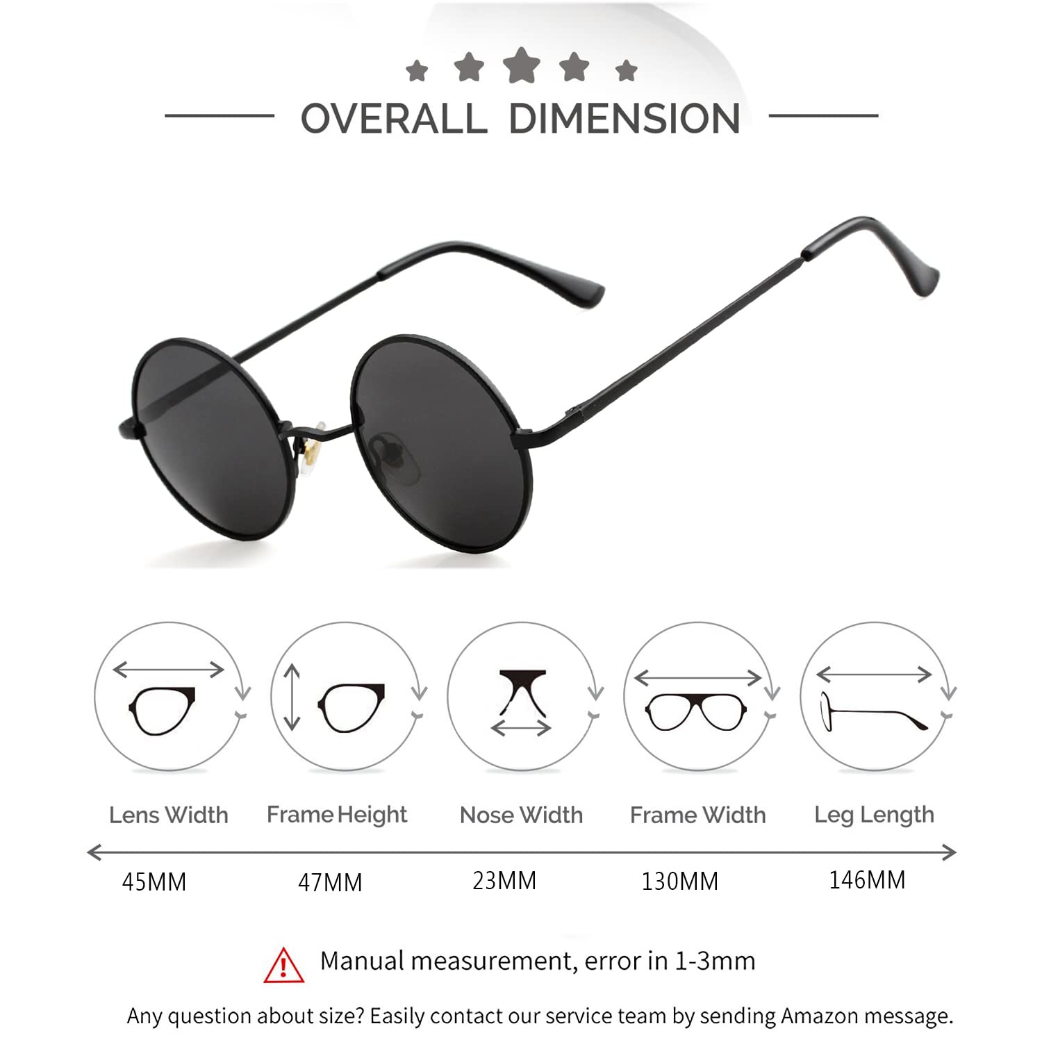 Kursan John Lennon Style Small Round Polarized Sunglasses for Women & Men - 45mm Retro Hippie Circle Red Sunglasses - Perfect for Music Festivals, Beach Days & Vintage Fashion