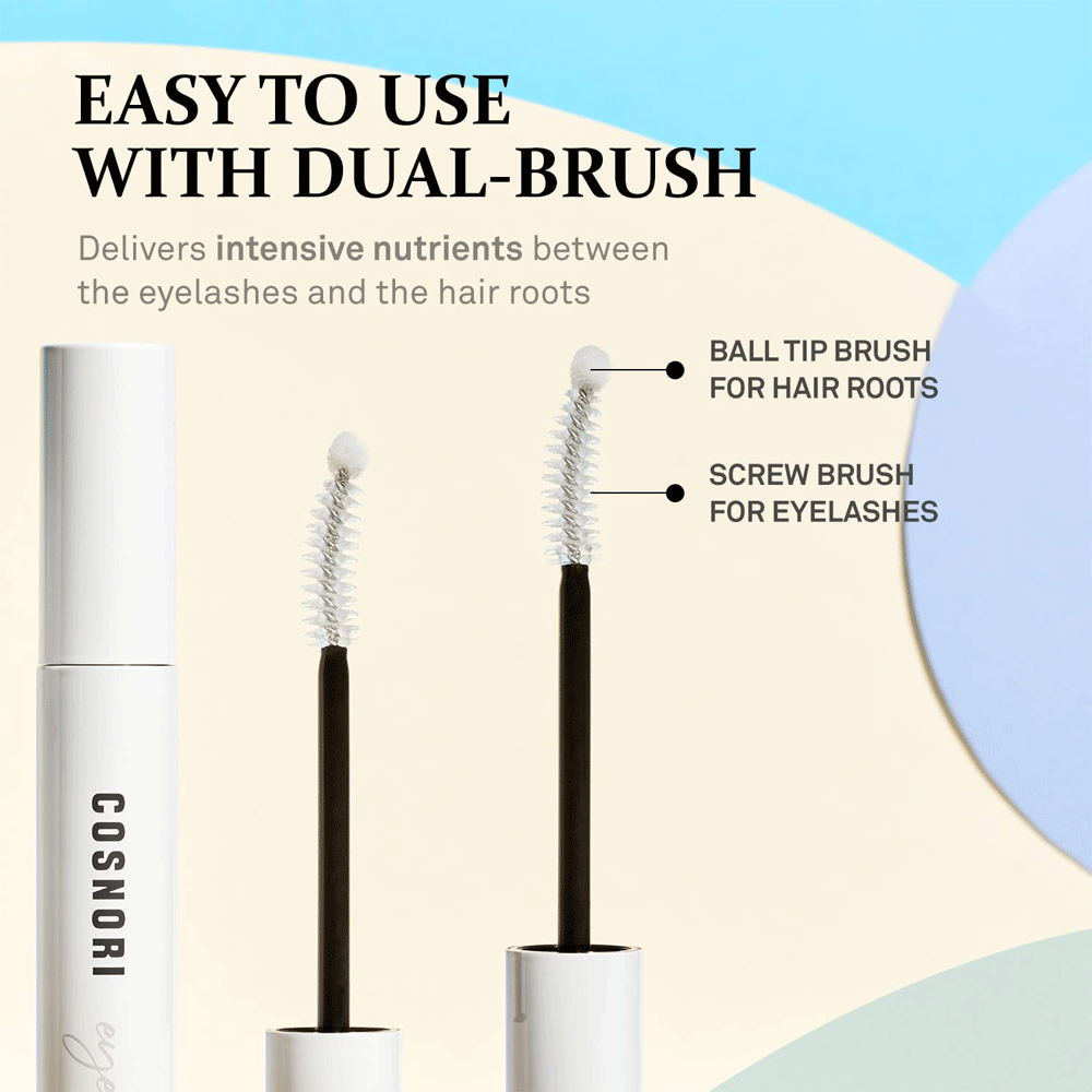COSNORI Long Active Eyelash Serum 9ml - Natural Lash Growth Enhancer for Thicker, Longer Lashes - Perfect for Nighttime Lash Care & Daily Use